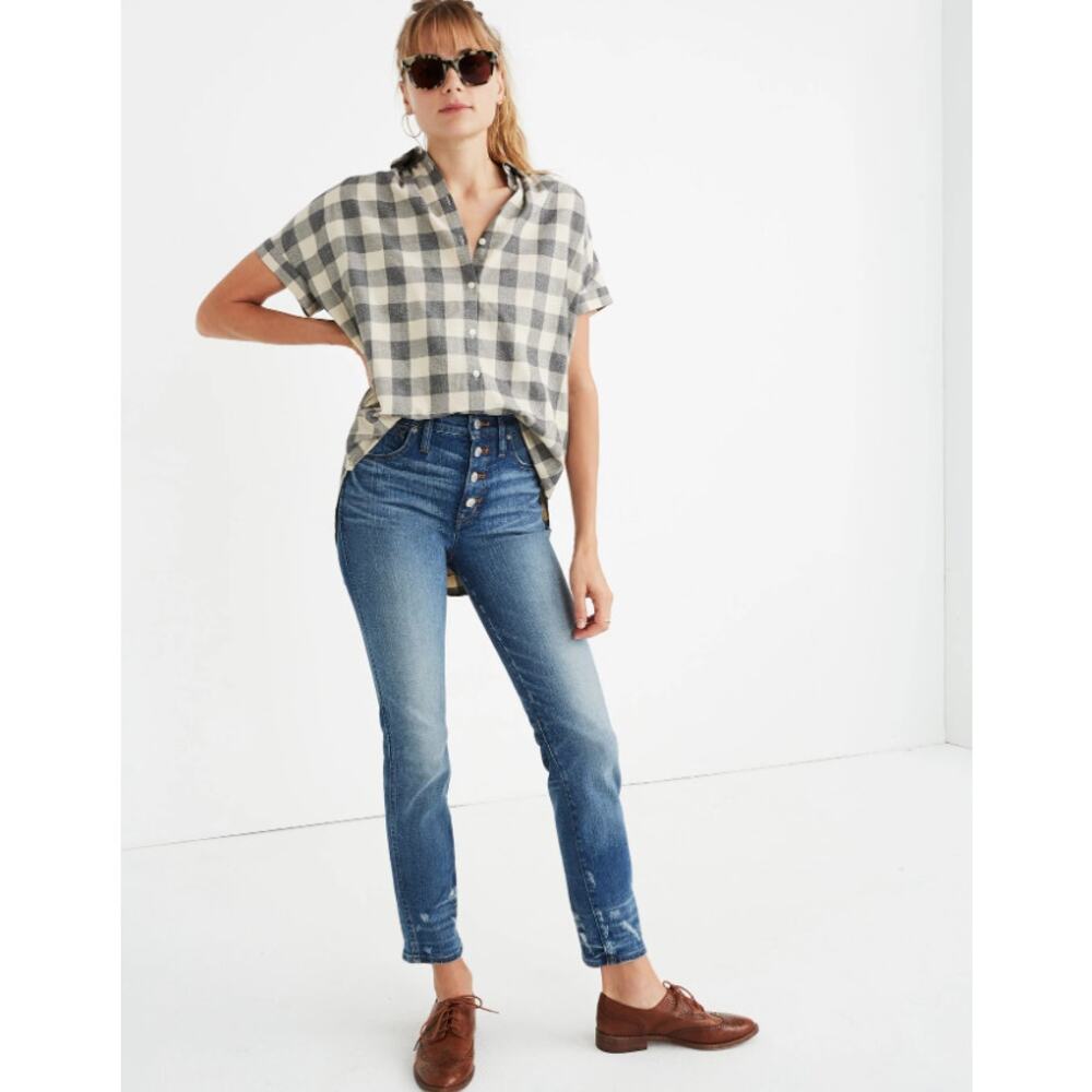 Madewell Straight Leg Jeans in Medium Wash Blue